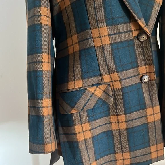 Plaid Blazer Wool Jacket - Picture 5 of 13